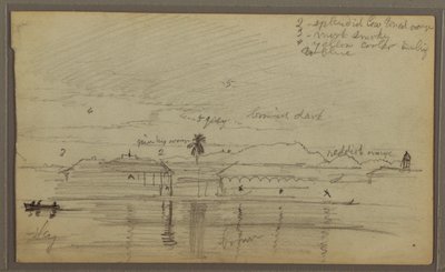 Teckning, Flodlandskap, 1857 av Frederic Edwin Church