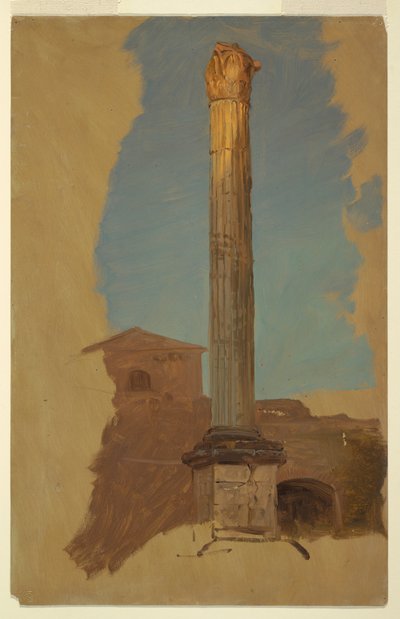 Teckning, Rom, klassisk kolonn, 1868-69 av Frederic Edwin Church