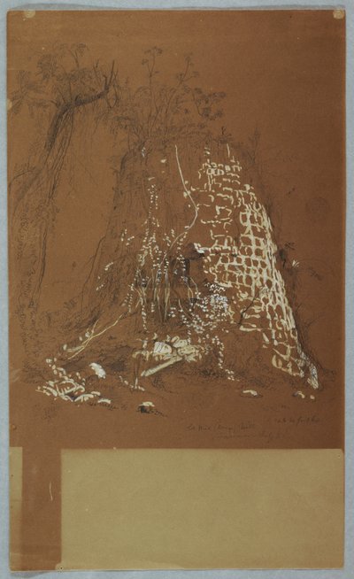 Ritning, Ruinerad gammal väderkvarn, Jamaica, juli 1865 av Frederic Edwin Church