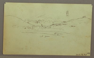 Ritning, Ruiner, 27 april 1868 av Frederic Edwin Church