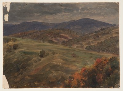 Teckning, scen i Catskills, 1870-80 av Frederic Edwin Church