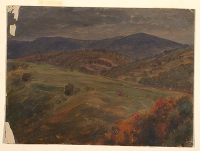 Teckning, scen i Catskills, 1870-80 av Frederic Edwin Church