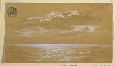 Teckning, Havslandskap, Newfoundland, 6 juli 1859 av Frederic Edwin Church