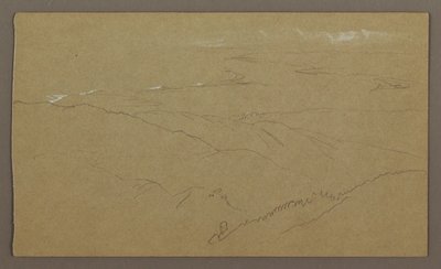 Teckning, Strand och hav, "Bloxburgh", augusti 1865 av Frederic Edwin Church