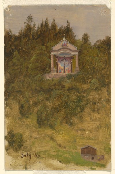 Ritning, helgedom, Bayern, juli 1868 av Frederic Edwin Church
