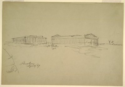 Teckning, Skisser, Paestum, Syditalien, april 1869 av Frederic Edwin Church