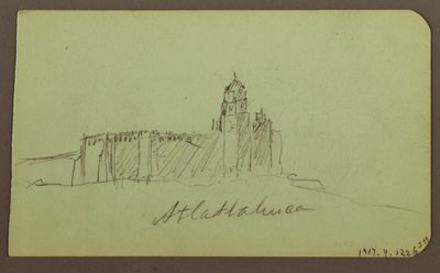 Teckning, Skisser från Patzcuaro; Verso: Kyrka,Atlatahuca, 1883 av Frederic Edwin Church