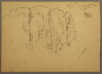 Teckning, Skisser från Petra, Jordanien, februari 1868 av Frederic Edwin Church