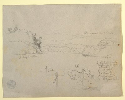 Teckning, Skisser från Sydamerika, 1853, troligen maj av Frederic Edwin Church