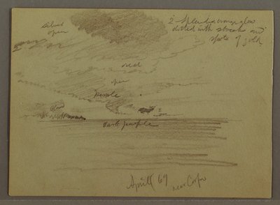 Teckning, Himmelsstudie över havet, april 1869 av Frederic Edwin Church