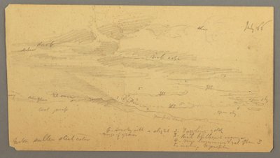 Teckning, Himmelsstudie över ås, juli 1866 av Frederic Edwin Church
