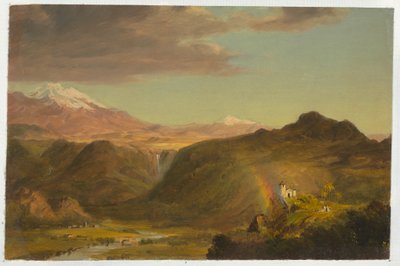 Teckning, Sydamerikanskt landskap, 1854 av Frederic Edwin Church