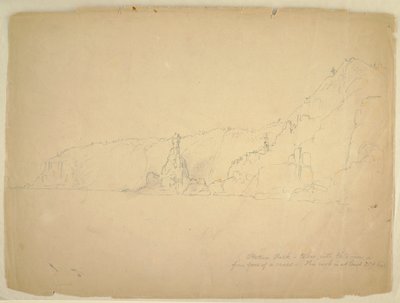 Ritning, "Statue Rock", september 1851 av Frederic Edwin Church