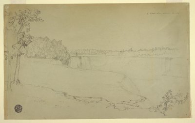 Teckning, Studier. Niagarafallen, troligen 1856 av Frederic Edwin Church