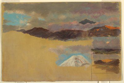 Teckning, Studier av berget Chimborazo, Ecuador, 1857 av Frederic Edwin Church