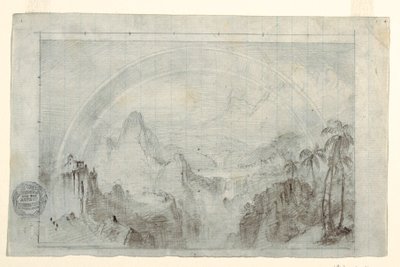 Teckning, studie till "Regnperiod i tropikerna", 1865-66 av Frederic Edwin Church