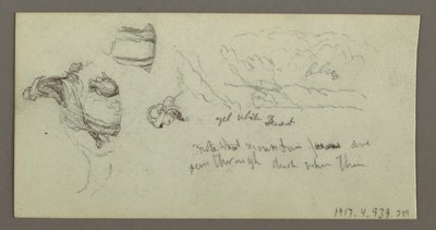 Teckning, Studie av kamelben, möjligen 1868 av Frederic Edwin Church
