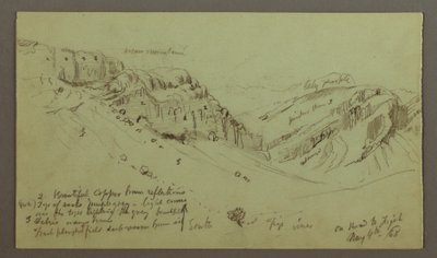 Teckning, studie av sidan av en dal, 4 maj 1868 av Frederic Edwin Church
