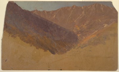Teckning, studie av Great Basin, Mt. Katahdin, 1860-70 av Frederic Edwin Church