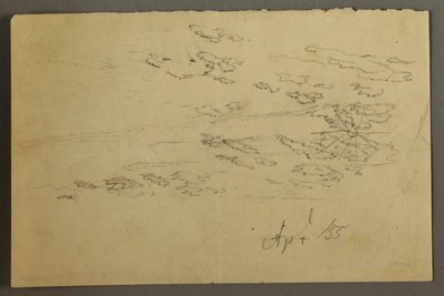 Teckning, Sol och moln, april 1855 av Frederic Edwin Church
