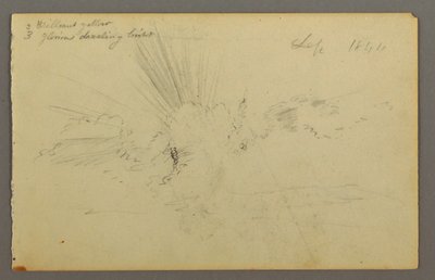 Teckning, Sol bakom moln, 1844 av Frederic Edwin Church