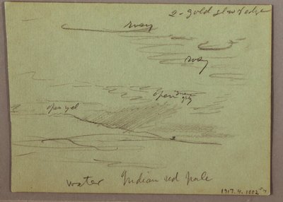 Teckning, Solnedgång, Barn som äter, 22 december 1870 av Frederic Edwin Church