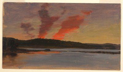 Teckning, solnedgång nära Bar Harbor, Maine, ca 1862 av Frederic Edwin Church