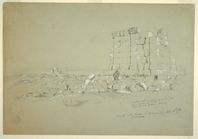 Teckning, Templet med Semua [nuvarande Samu] i fjärran, 17 februari 1868 av Frederic Edwin Church