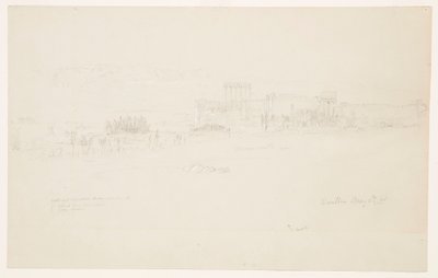 Ritning, tempel, Baalbek, 6 maj 1868 av Frederic Edwin Church