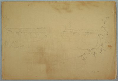 Teckning, The Canadian Falls, juli 1856 av Frederic Edwin Church