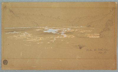 Teckning, Floden "Nedanför virveln", september 1858 av Frederic Edwin Church