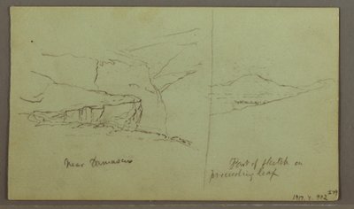 Ritning, Grav på en kulle, tre minareter, 1 maj 1868 av Frederic Edwin Church