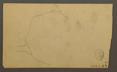 Teckning, Trädrötter som växer över ett stenblock (Turner Mountain), 1877 av Frederic Edwin Church