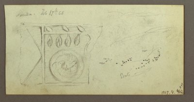 Teckning, träd, skålad, februari möjligen 1868 av Frederic Edwin Church