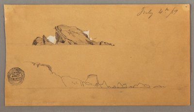 Teckning, Två isberg, 4 juli 1859 av Frederic Edwin Church