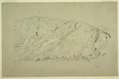 Teckning, övre delen av Great Basin, Mt. Katahdin, september 1877 av Frederic Edwin Church