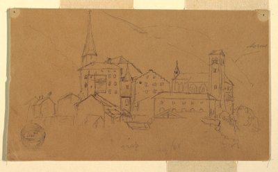 Teckning, Valais, Schweiz, augusti 1868 av Frederic Edwin Church