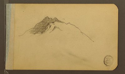 Teckning, dal; Averso: Bergstopp, 1889 av Frederic Edwin Church