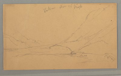 Teckning, Dalen från Vallais, möjligen 1868 av Frederic Edwin Church