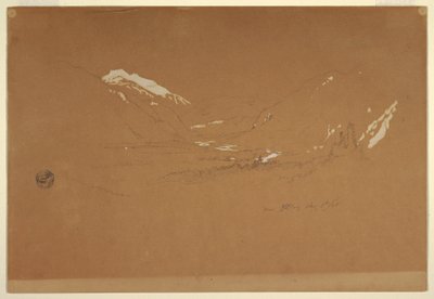 Ritning, dalen "nära Golling", Österrike, 5 augusti 1868 av Frederic Edwin Church