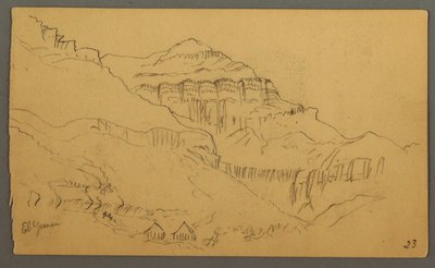 Teckning, Valleyside, februari 1869  av Frederic Edwin Church