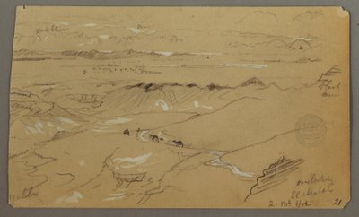 Teckning, Vy över Wady el-Arabah, 20 februari 1868 av Frederic Edwin Church
