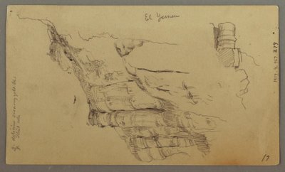 Teckning, Vy över Wady el-Arabah, 20 februari, möjligen 1868 av Frederic Edwin Church