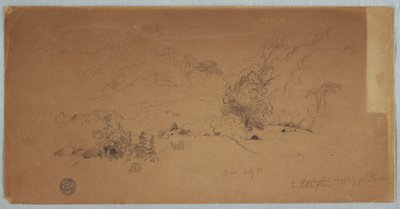 Teckning, utsikt över Toche, Colombia, juli 1853 av Frederic Edwin Church