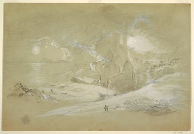 Teckning, Korsets vision, Landskap med ett fenomen, september 1868 av Frederic Edwin Church