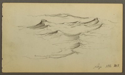 Teckning, Vågor, 1860 av Frederic Edwin Church