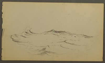 Teckning, Vågor, möjligen 1860 av Frederic Edwin Church