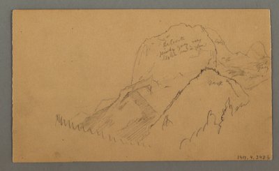 Teckning, skogsklädda toppar, 27 juli 1868 av Frederic Edwin Church