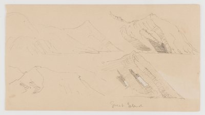 Great Island, Studie av Rock Cliffs av Frederic Edwin Church