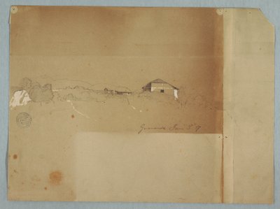 Hus nära en kaskad i bergen, Guaranda, Ecuador av Frederic Edwin Church